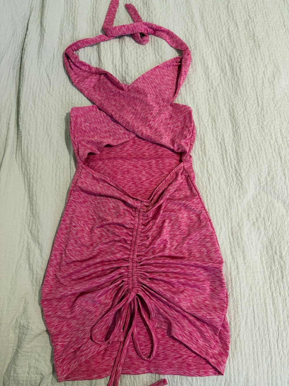 SHEIN Pink Twist Halter Mini Dress